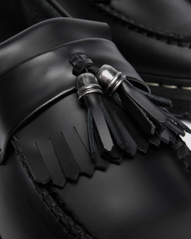 Dr. Martens ADRIAN Grey Stitched Hardware Tassel Loafers 42918001