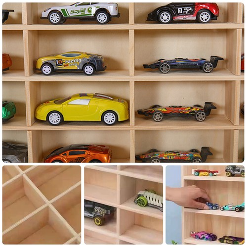 Wooden Wall Mount Display Shelf Storage Organizer For 1/64 Scale Model Toy Cars - Picture 6 of 7