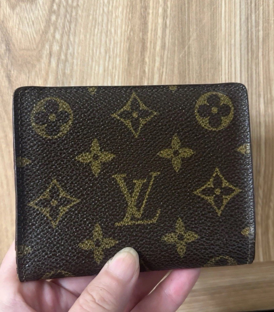 Auth LOUIS VUITTON Monogram Leather Card Case