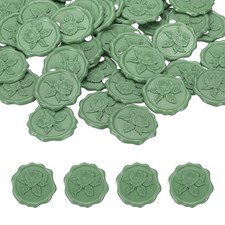 Rose Wax Seal Stickers, 50 Pack Embossed Adhesive Sticker, Olive Green