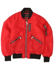 Giacca Bomber Uomo Zara UK 36 Small Rosso Colorblock Nylon CT16