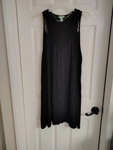 Balance Cover Up Black Razorback Sleeveless Crochet VNeck Super Soft Size Large