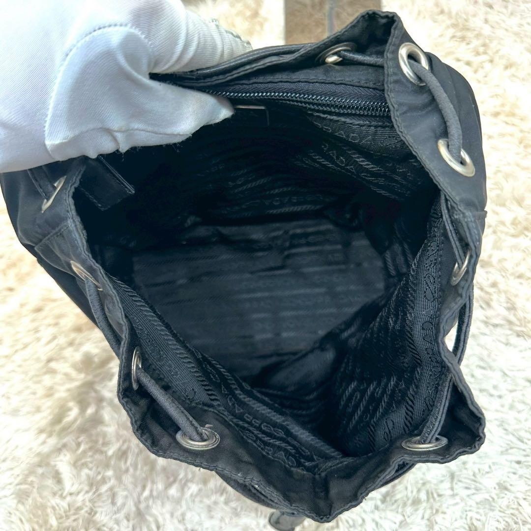 PRADA Backpack Black Nylon Triangular Logo Chain … - image 4