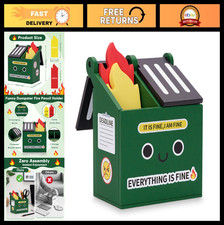 Funny Dumpster Fire Pencil Holder 100 PCS Flame Sticky Notes - Office Desk Dec