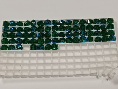 NEW Swarovski Emerald AB 8mm Corona Cut Tablet Lentel Beads Art5101 Jewelry DIY