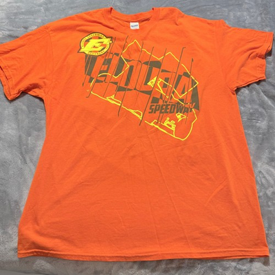 #ad Gildan Eldora Speedway Racing T Shirt Mens Orange XL Heavy Cotton Graphic Tee $19.99