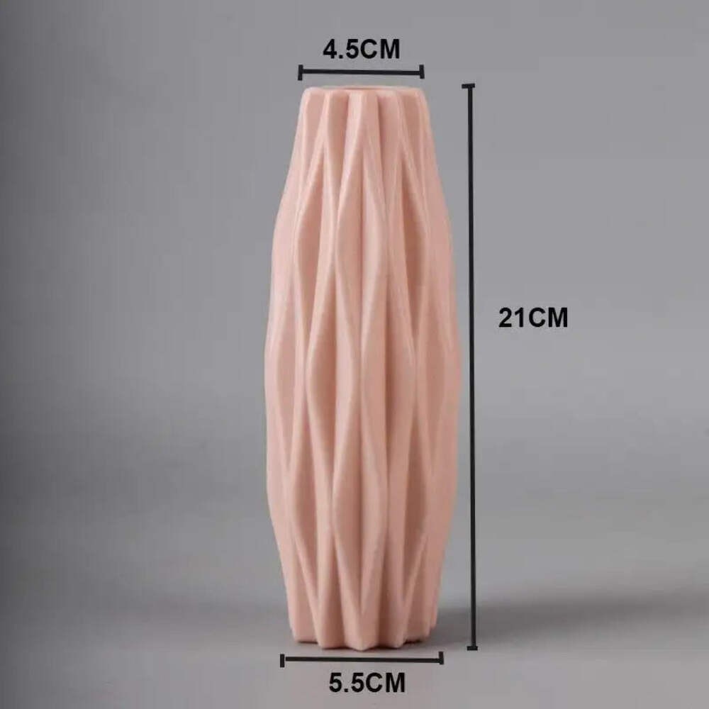 Plastic Vases Anti-ceramic Unbreakable Basket Imitation Rattan Flower Vase For H thumbnail 24