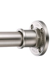 27-43inch Brushed Nickel Industrial Shower Curtain Rod, 2-in-1, Stainless Steel