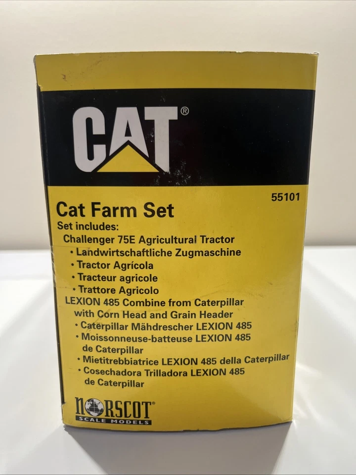 Cat Lexion 485 Combine & Challenger 75E Tractor Farm Set By Norscot 1/64 Scale - Image 4 of 4