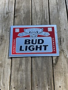 Bud Light Anheuser Busch Advertising Mirror Sign Bar Mancave 9.5”x14”