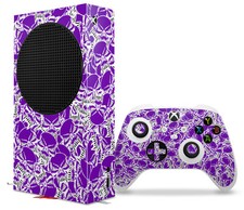 Skin Wrap for XBOX Series S Console Controller Scattered Skulls Purple
