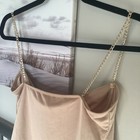 Hi Cut Beige Bodysuit (Teddie)  wit Chain Straps, size Large — photo 9