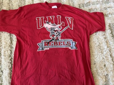 BIKE Shirt Mens 2XL Red UNLV Rebels Graphic FanFair Short Sleeve Crewneck