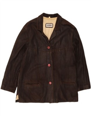 CONBIPEL Mens Leather Jacket UK 36 Small Brown Leather BA01