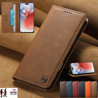 Magnetic Case For iPhone 17e 16 15 14 13 12 11 Pro Max Wallet Leather RFID Cover