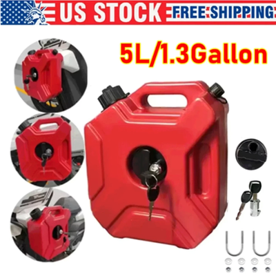 #ad 1.3 Gal Portable Gas Fuel Tank Petrol Storage Can For ATV UTV Motorcycle Car 5L $31.98
