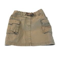 Mini Boden Cargo Skirt 2-3Y Tan Khaki Cotton Twill Utility Pockets