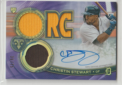 Christin Stewart 2019 Topps Triple Threads Autograph Jersey (#36/75) Tigers Auto