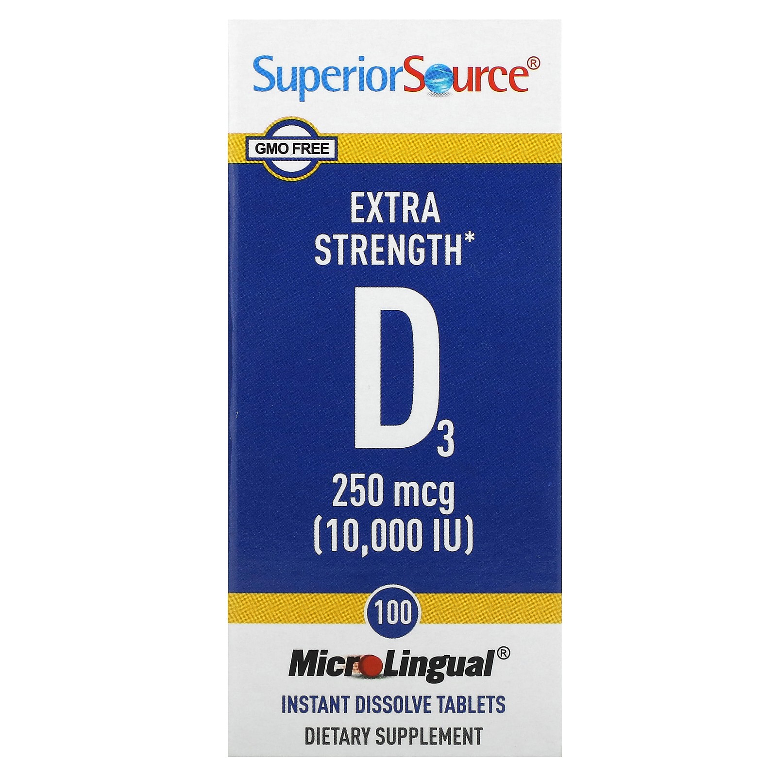 D3 250 mcg 10000 IU 100 MicroLingual Instant Dissolve Tablets 3990₽