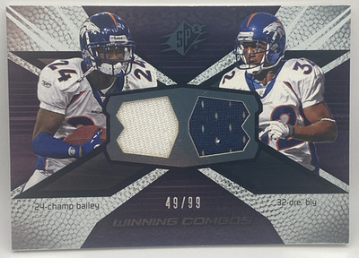 2008 SPx Winning Combos Champ Bailey Dre Bly Game Worn Jersey Patch Relic #/99