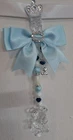 Pram charms*new*boys Clear Crystal Dummy With Mixed Beads Blue Bow Silver Teddy 