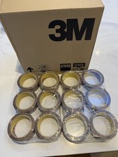 12 Rolls of 3M Scotch Strong Packing Box Packaging Tape Buff 66m x 38mm VAT REG