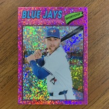 Topps 2026 Heritage Bo Bichette #122 Pink Sparkle Short Print Toronto Blue Jays