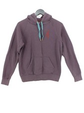 Joules Women's Hoodie UK 10 Purple Cotton with Polyester Pullover