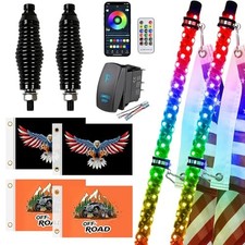 2 Pack 3FT Whip Lights with Spring Base,LED Whip Light with App 3FT/ Pack of 2 