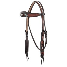 Showman Argentina Cow Leather Headstall w/ Beaded Inlay