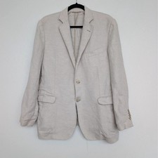 Vineyard Vines Linen Beige Lined Blazer Sz 40R Wedding Event Classic