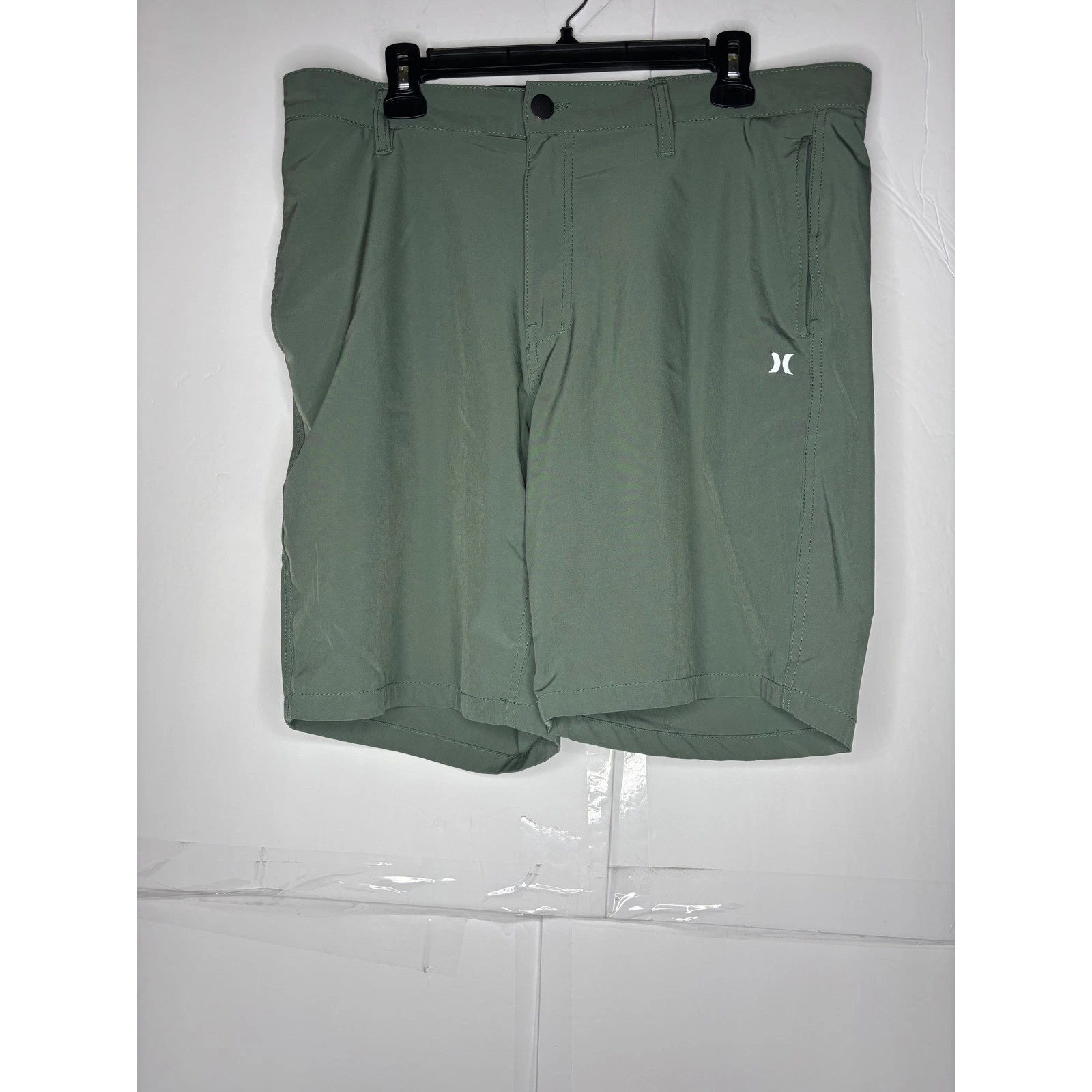 Hurley Mens Hybrid Walk Shorts Sage Green Size 36 Quick Dry Performance Surf