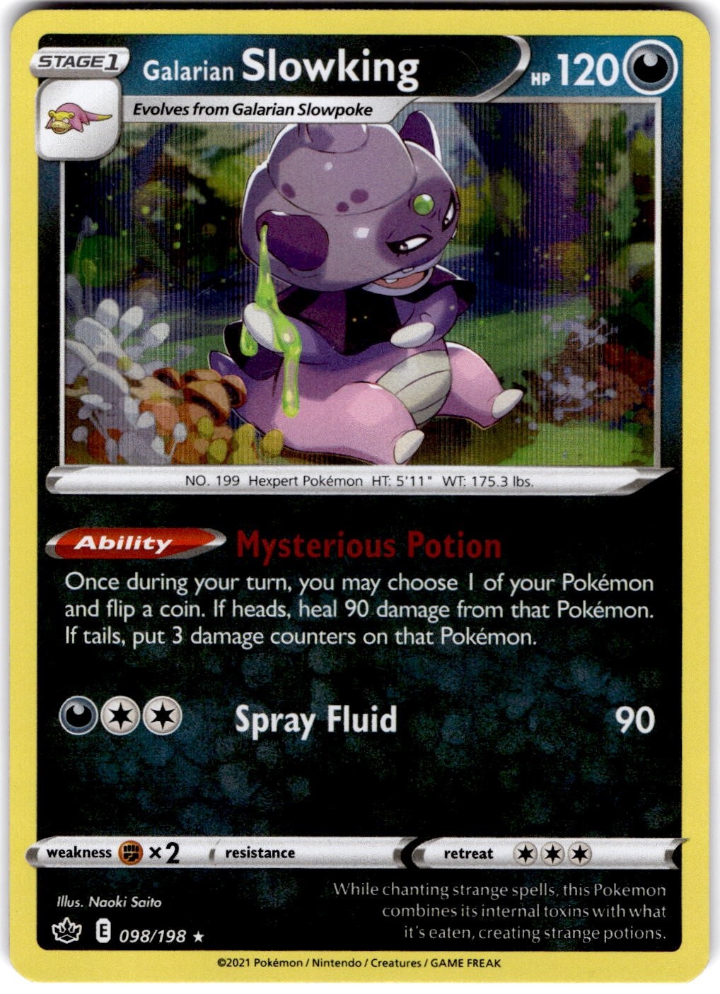 Pokemon Galarian Slowking Chilling Reign 98 Holofoil English