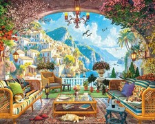 1000 Piece Puzzle Mediterranean Scenery Jigsaw For Adults Coastal Village Art