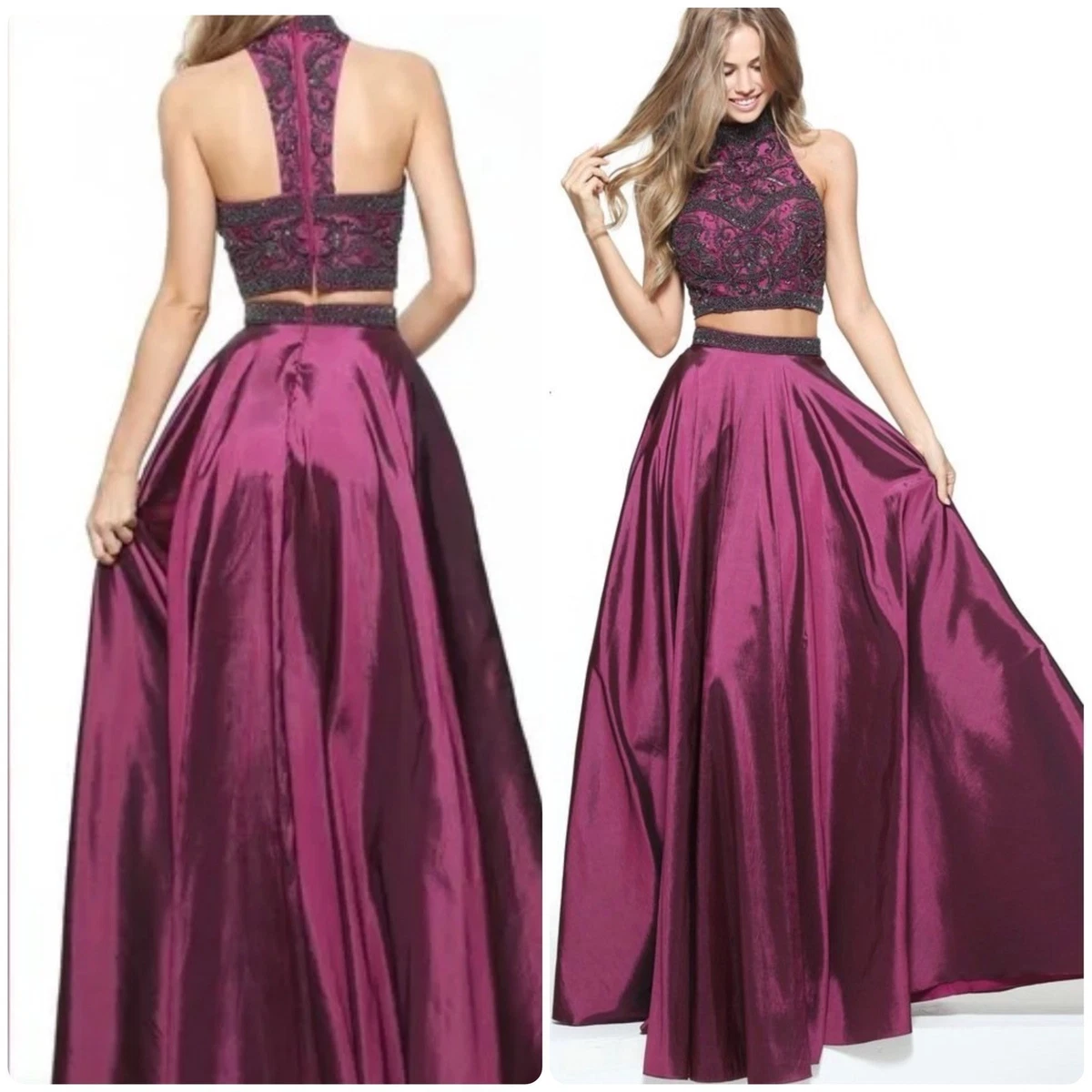 ebay prom dresses size 2 Sherri Hill Size 2 Purple Maxi Prom Formal Dress Bedded Dress Flowy Skirt
