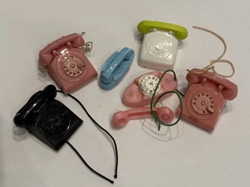 Lot Of Vintage Barbie Phones Phone Accessories