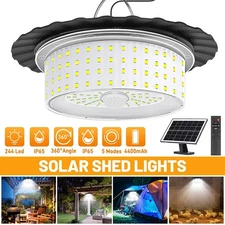 LED Solar Pendant Light Hanging Light Waterproof for Barn Shed Garden Out/Indoor