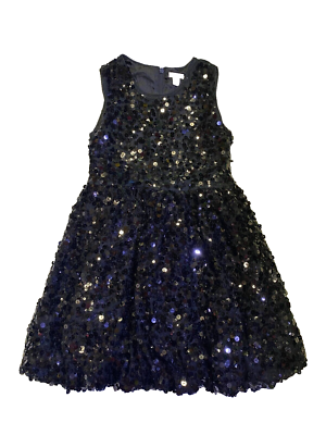 The Childrens Place Black Sequined Bubble Hem Formal Dress Girls Size 8  FREE S&H | eBay