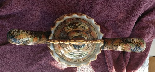 Vintage Royal Satsuma Japanese Vase Geisha Girls Gilded Double Handles & Lid - Picture 10 of 14