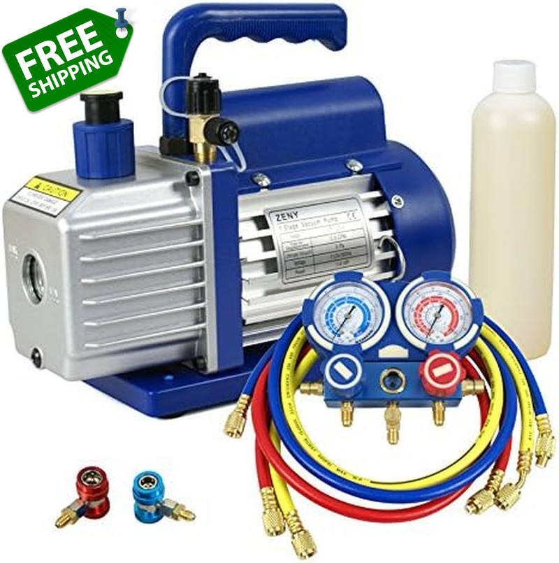 ZENY 3.5CFM SingleStage Rotary Vane Vacuum Pump for Hvac/Auto AC