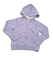 J.CREW CREWCUTS GIRLS HEATHER VIOLET FRENCH TERRY FULL-ZIP HOODIE Sz L
