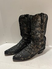 Lucchese Leather Lizard Embossed Sparkle Western Boots Made USA Womens Size 10 C