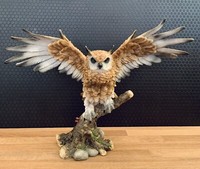 Figur Eule 32 Cm Gartenfigur Uhu Skulptur Dekofigur Figur Deko Vogel Polystein