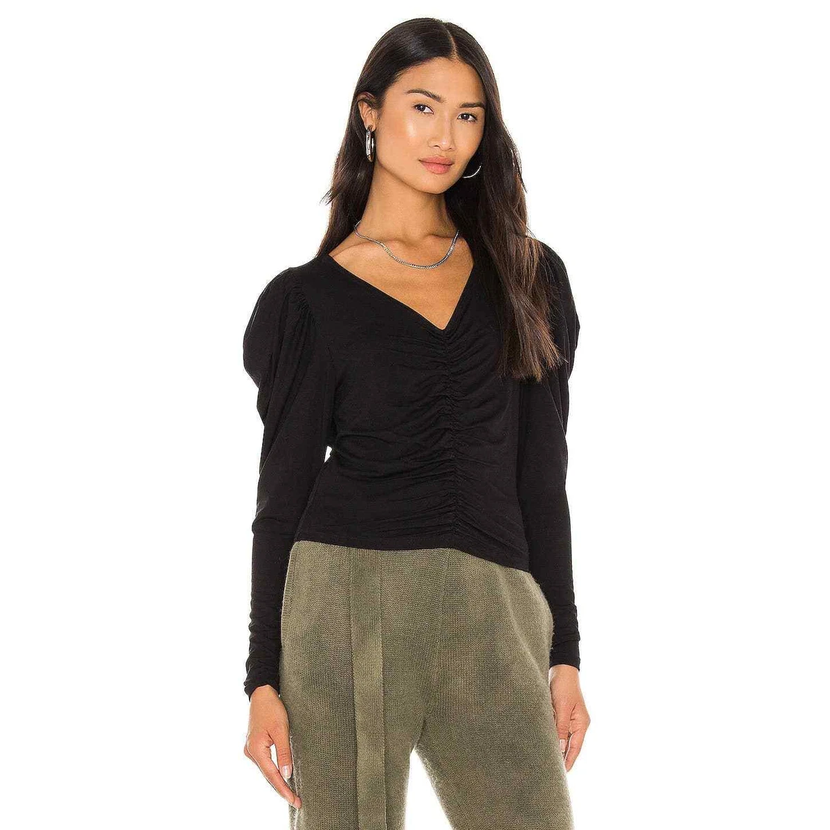 Frame shirred puff sleeve sweatshirt new arrivals