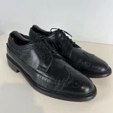 VTG 60s Executive Imperials O'Sullivan 9.5 C black leather oxford wingtip shoes
