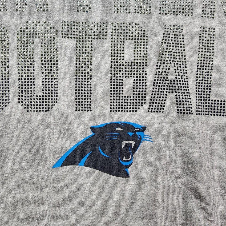 NFL Team Apparel Carolina Panthers Football Sweatshirt Women's Medium Gray - Изображение 4 из 4