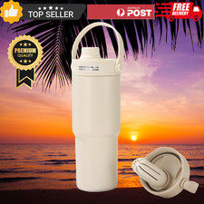 Beige 316 Stainless Steel Insulated 730ml Ceramic Liner Tumbler with Straw