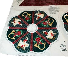 Wamsutta Hallmark A Christmas Gathering Wreath Fabric Sewing Panel  - STARTED
