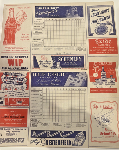 Lot (5x) 1946 Philadelphia Athletics Scorecards Connie Mack - +1 tickets stub - Picture 16 of 20