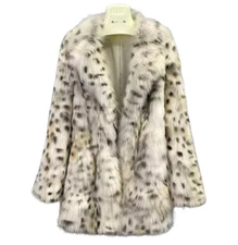 Luxury Unisex Leopard Print Short Fluffy No-Shed Faux Fur Coat